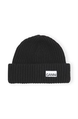 GANNI BEANIE SVART